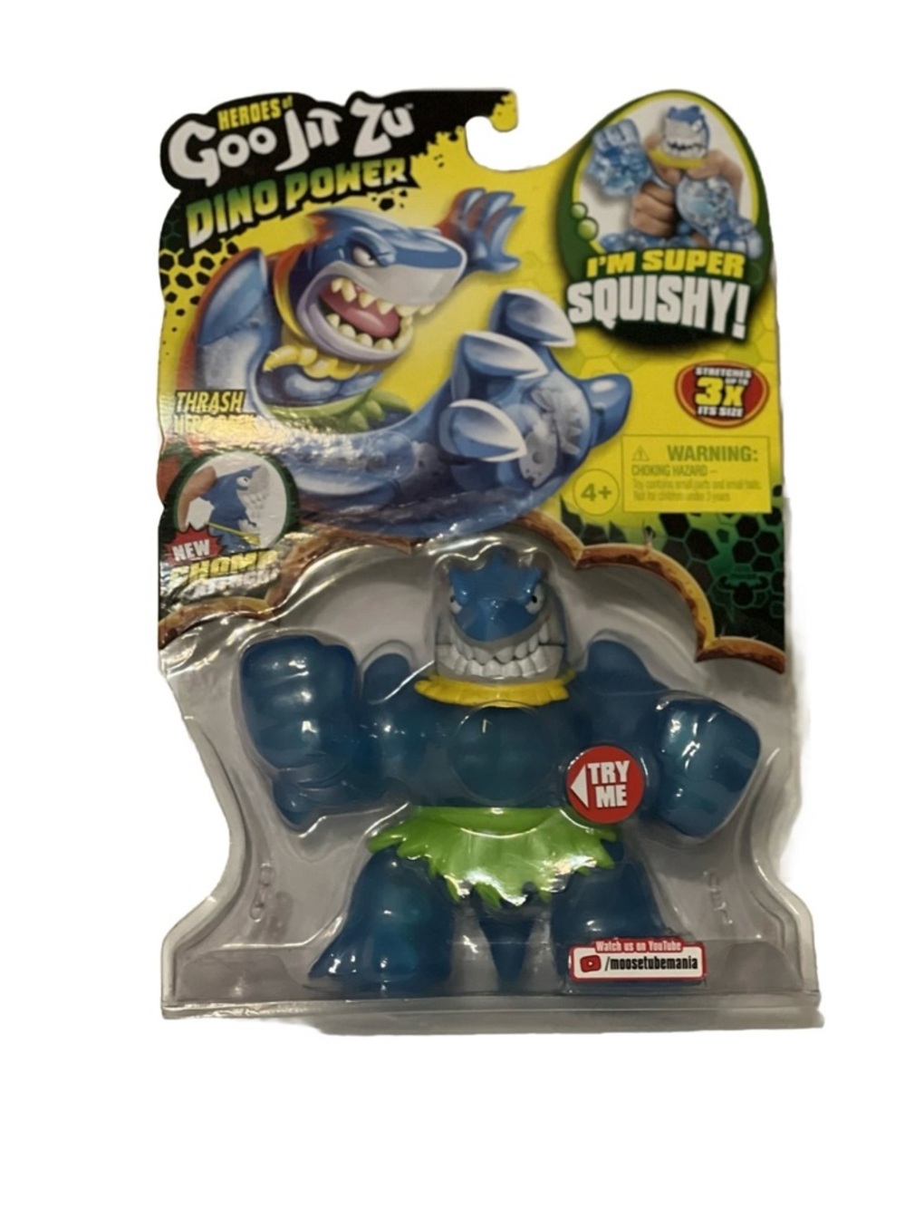 Heroes of Goo Jit Zu Dino Power Thrash Chomp Attack Super Squishy Blue
